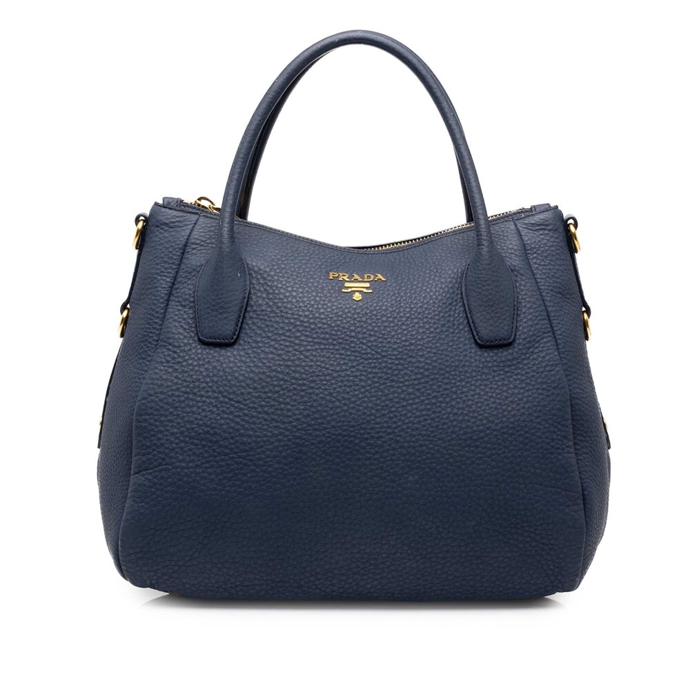 Pre-Loved Prada Vitello Daino Zip Top Convertible Tote